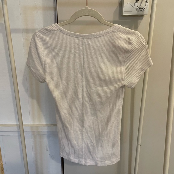 Ribbed white-t shirt. White basic tee - Picture 1 of 3